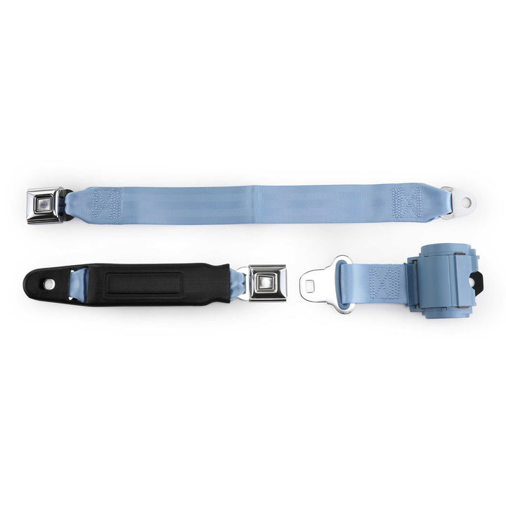 RetroBelt Bright Red Pushbutton Lap Seat Belt Set - 75 No Hardware - FMVSS Certified