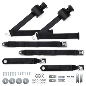 1971-75 Pontiac Ventura Shoulder Belt Kit with Push Button Buckles – For Bench Seats-RetroBelt