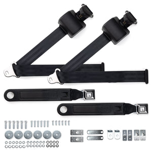 1965-1973 Ford Mustang Shoulder Belt System with Push Button Buckles – For Bucket Seats