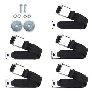 Universal 2-Point Lap Seat Belt Kit – Lift Latch (Aviation Style) – 5-Piece Fixed Front & Rear Set