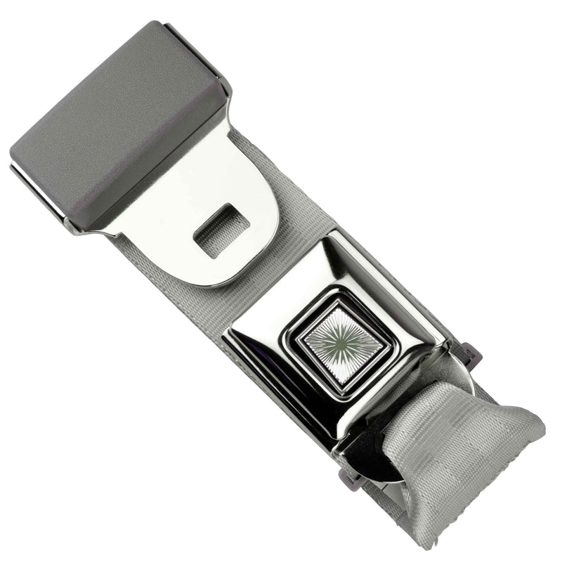 RetroBelt Push Button Lap Belt 75 Inches Black with Hardware Kit Silver 60 Inches with Hardware Kit