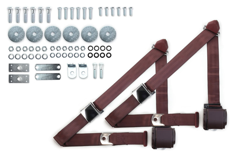 1955-57 Chevrolet Two-Ten Shoulder Belt Kit with Aviation Style Buckles-RetroBelt