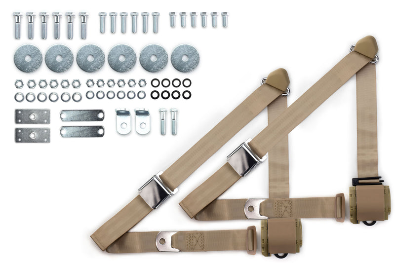 1955-57 Chevrolet Two-Ten Shoulder Belt Kit with Aviation Style Buckles-RetroBelt