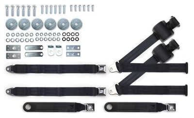 1964-69 Buick Special Shoulder Belt Kit with Push Button Buckles – For Bench Seats-RetroBelt