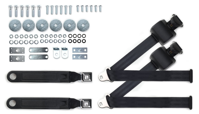 1964-75 GM/Chevy Shoulder Belt System with Push Button Buckles – For Bucket Seats-RetroBelt