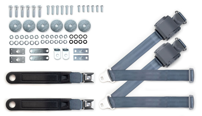 1964-69 Buick Special Shoulder Belt Kit with Push Button Buckles – For Bucket Seats-RetroBelt