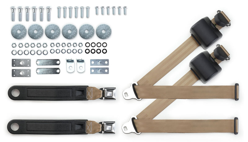 1957 Ford Fairlane Shoulder Belt Kit With Push Button Buckles – For Bucket Seats-RetroBelt