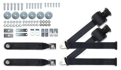 1965-73 Ford Mustang Shoulder Belt System with Push Button Buckles – For Bucket Seats-RetroBelt