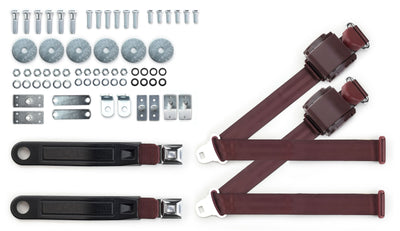 1965-73 Ford Mustang Shoulder Belt System with Push Button Buckles – For Bucket Seats-RetroBelt