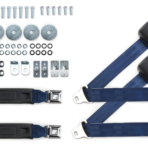 1965-73 Ford Mustang Shoulder Belt System with Push Button Buckles – For Bucket Seats-RetroBelt