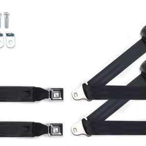 1973-91 GM or Chevrolet Truck Shoulder Belt Kit with Push Button Buckles – For Bucket Seats-RetroBelt