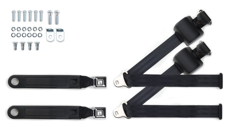 1973-91 GM or Chevrolet Truck Shoulder Belt Kit with Push Button Buckles – For Bucket Seats-RetroBelt